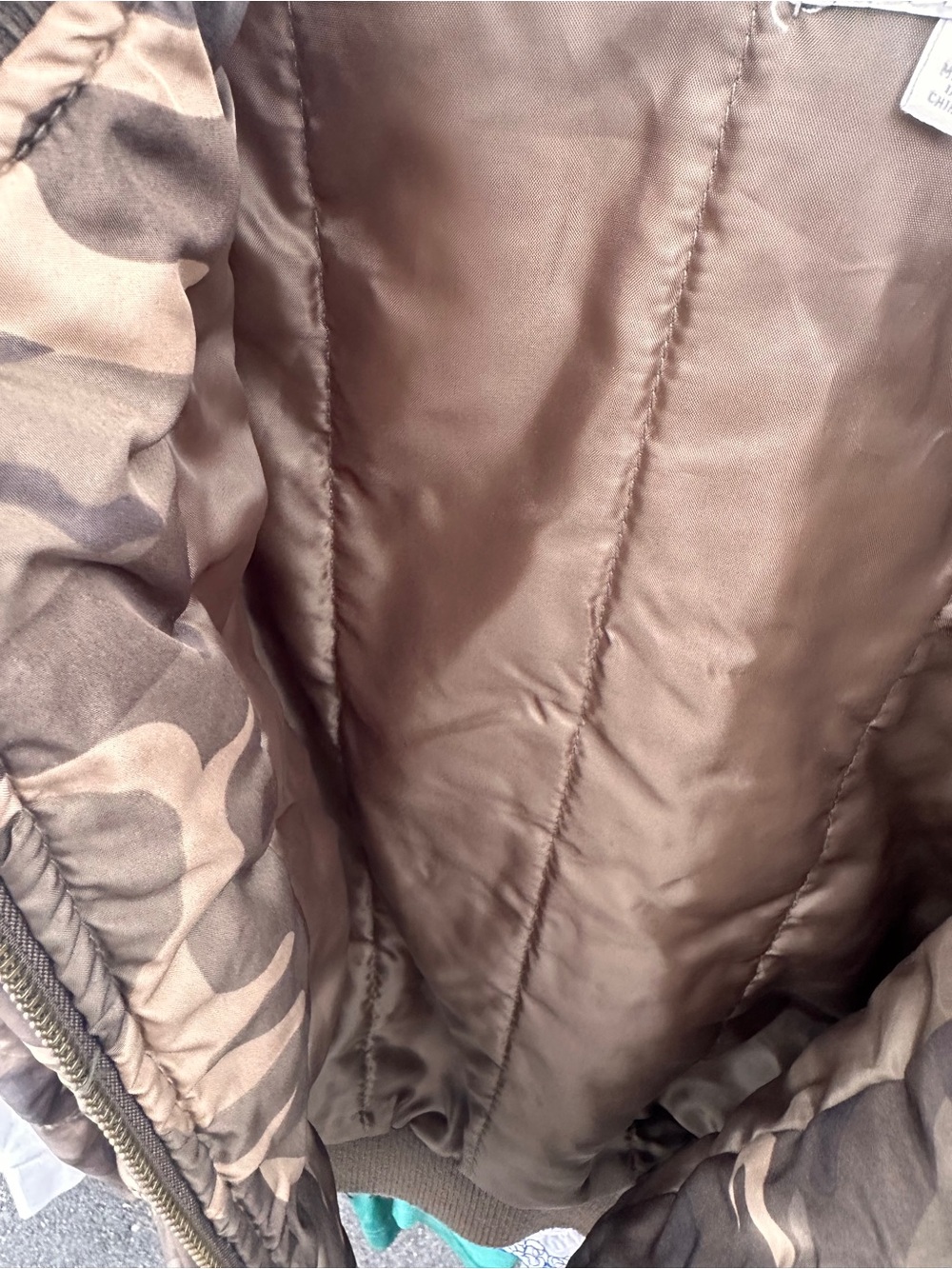 Charlotte Russe Men's Camouflage Bomber Jacket - Olive & Tan - Picture 5 of 5